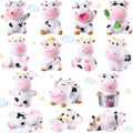 Blulu 14 Cow Figurines Set - Mini Resin Animals for Cake Toppers, Garden Decor, Baby Shower Favors