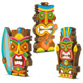 Blulu 3-Piece Hawaiian Luau Party Wooden Sign Set – Tiki Centerpieces for Tropical Summer Decorations
