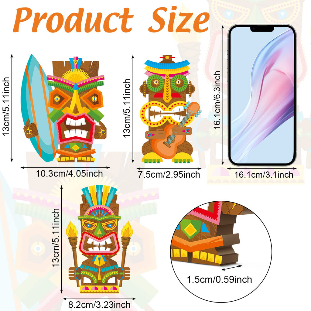 Blulu 3-Piece Hawaiian Luau Party Wooden Sign Set – Tiki Centerpieces for Tropical Summer Decorations