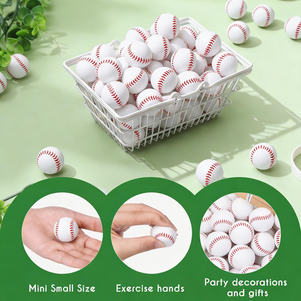Blulu 30 Pack Foam Baseball Stress Balls – Party Favors, Squeeze Toys for Kids and Adults