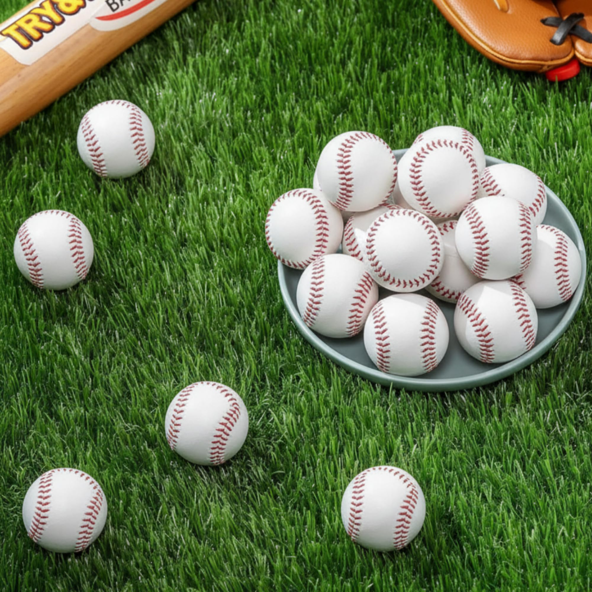 Blulu 30 Pack Foam Baseball Stress Balls – Party Favors, Squeeze Toys for Kids and Adults