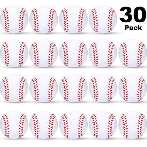 Blulu 30 Pack Foam Baseball Stress Balls – Party Favors, Squeeze Toys for Kids and Adults