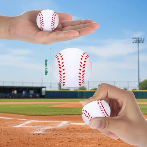 Blulu 30 Pack Foam Baseball Stress Balls – Party Favors, Squeeze Toys for Kids and Adults