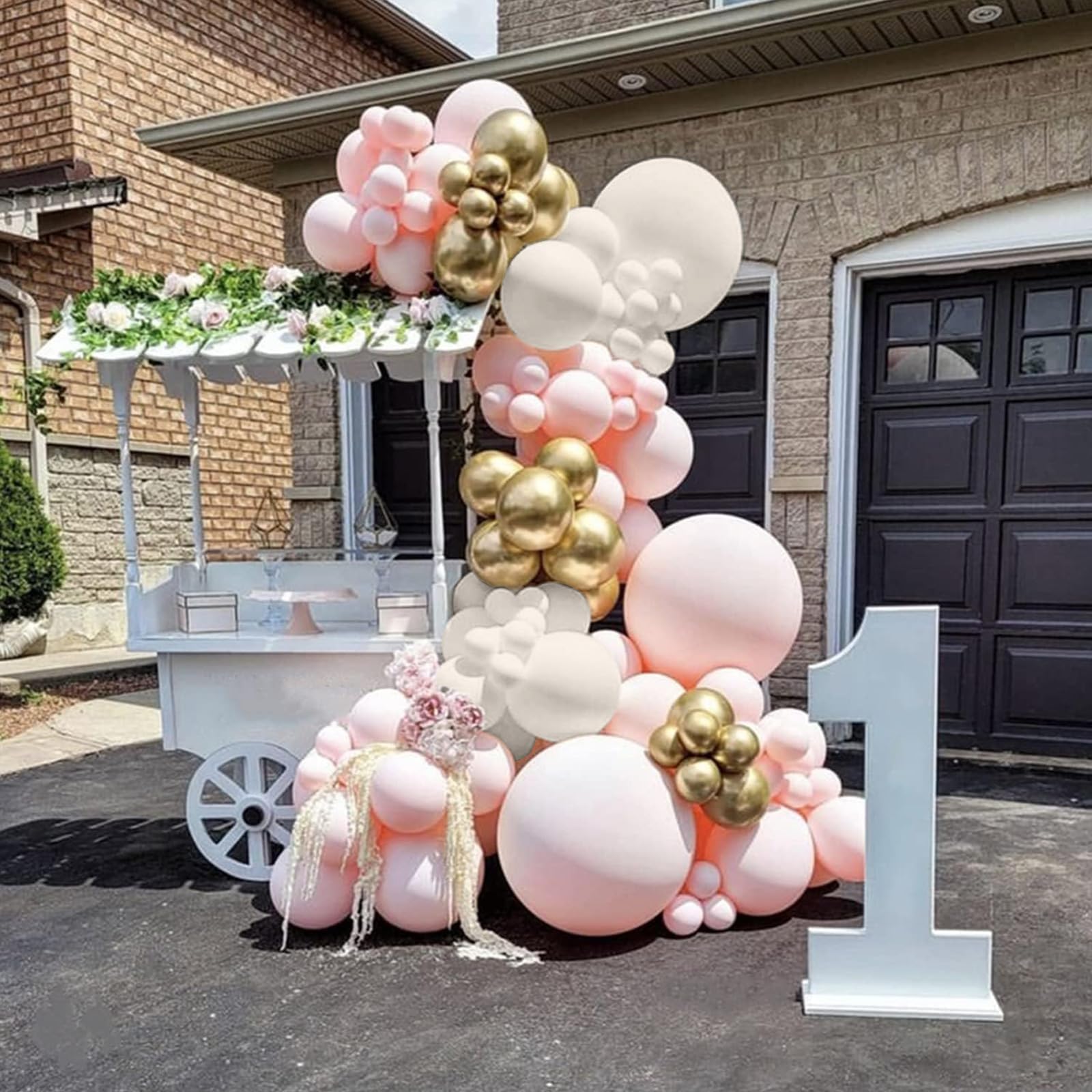 Blush Pink Beige Gold Balloon Garland Arch Kit, 109 Pieces – Togvu Party Decor