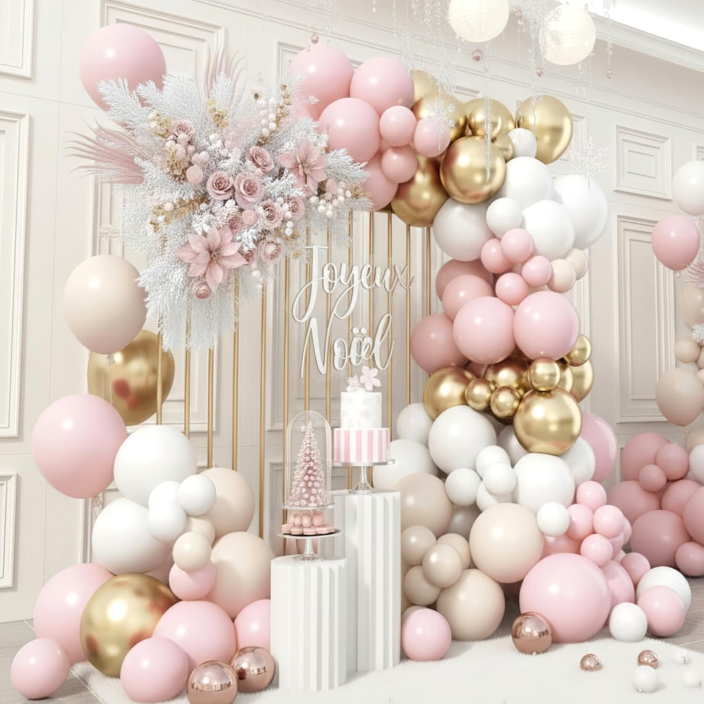 Blush Pink Beige Gold Balloon Garland Arch Kit, 109 Pieces – Togvu Party Decor