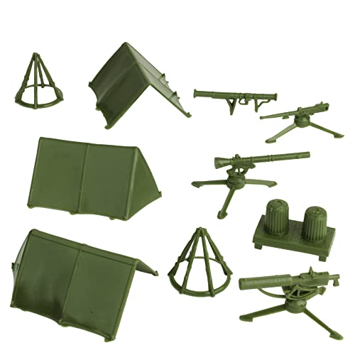 BMC Classic Army Men Accessories – 10-Piece Military Camp Set (OD Green)