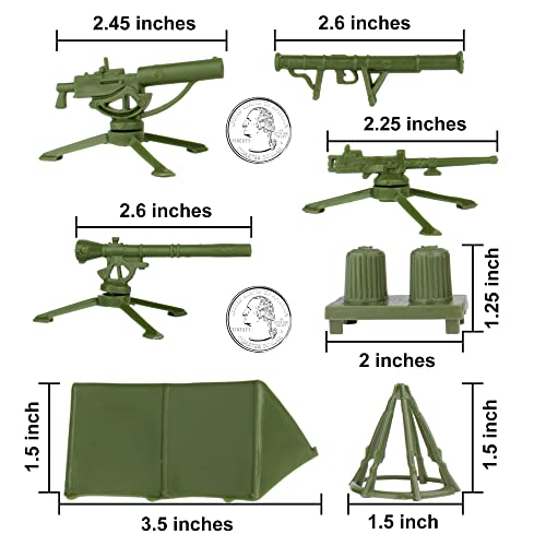BMC Classic Army Men Accessories – 10-Piece Military Camp Set (OD Green)