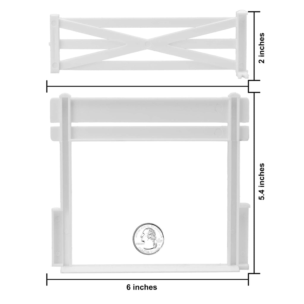 BMC Classic Marx Farm Ranch Fence & Gate Set - 10pc White Plastic Playset Accessory