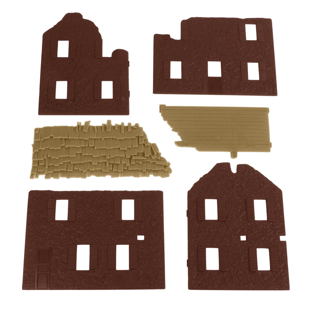 BMC Toys Bombed French Farm House – 1:32 Scale Plastic Army Men Playset Accessory