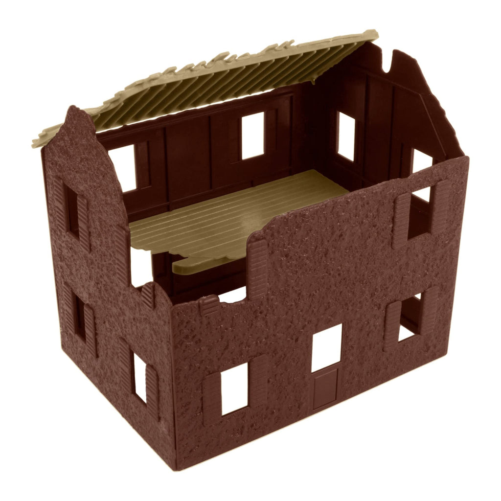 BMC Toys Bombed French Farm House – 1:32 Scale Plastic Army Men Playset Accessory