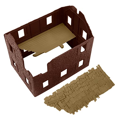BMC Toys Bombed French Farm House – 1:32 Scale Plastic Army Men Playset Accessory