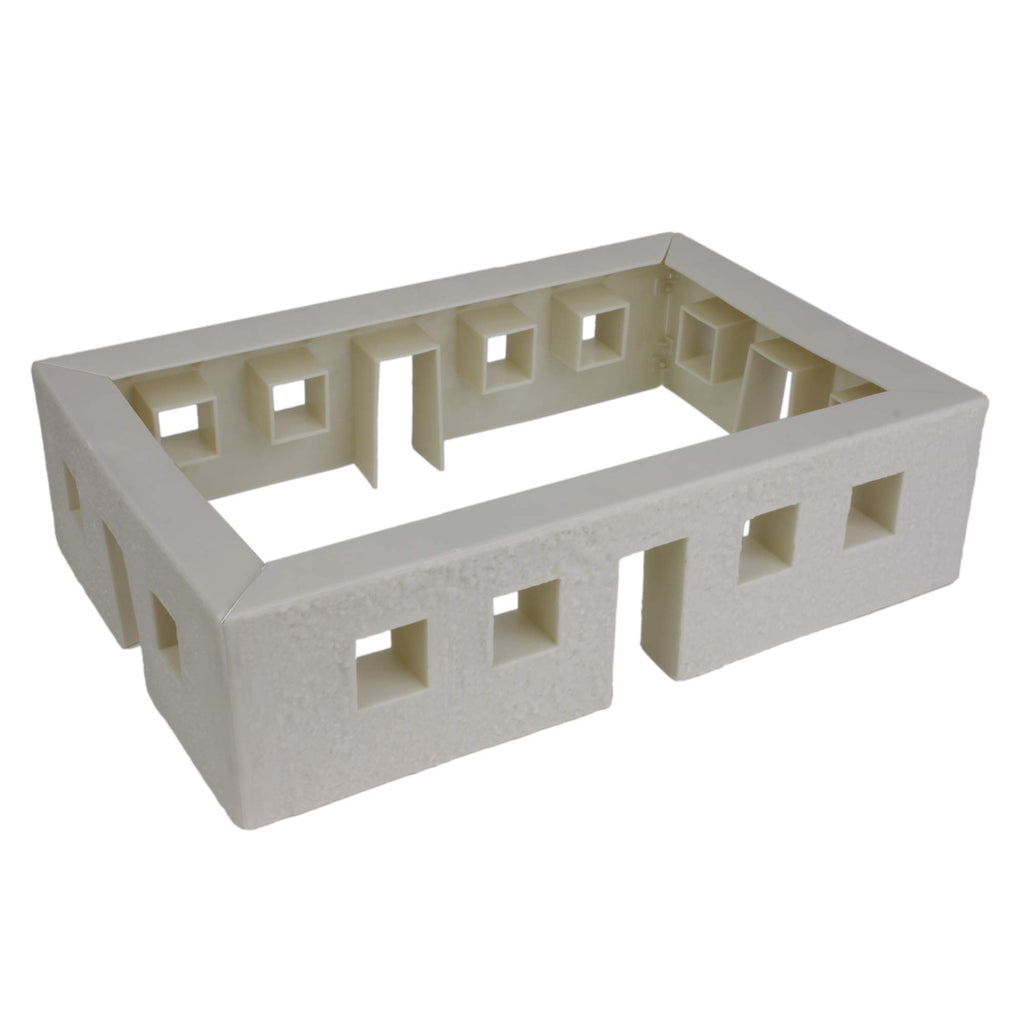 BMC Toys WW2 Blockhouse Bunker Walls - 1:32 Scale Plastic Playset Accessory (Stucco White)