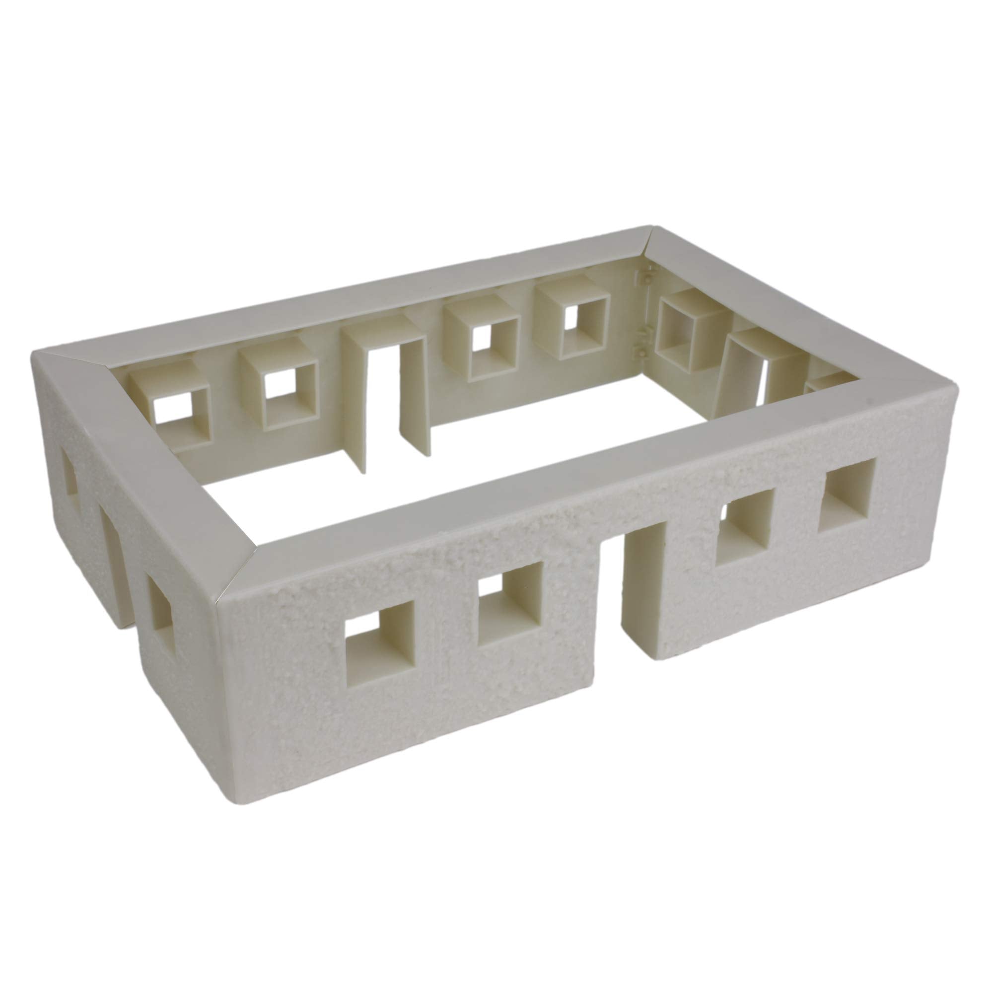 BMC Toys WW2 Blockhouse Bunker Walls - 1:32 Scale Plastic Playset Accessory (Stucco White)