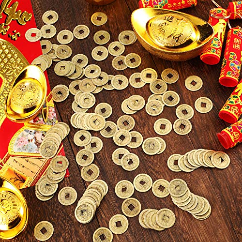 Boao 100 Pieces Chinese Feng Shui Coins - Imitation Qing Dynasty Coins for Wealth and Good Luck (0.8 Inch)