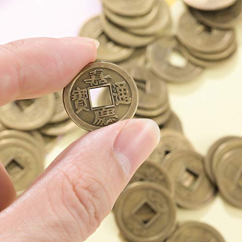 Boao 200-Pack Chinese Feng Shui Coins – Imitation Qing Dynasty Coins for Good Luck and Wealth (0.8 Inch)