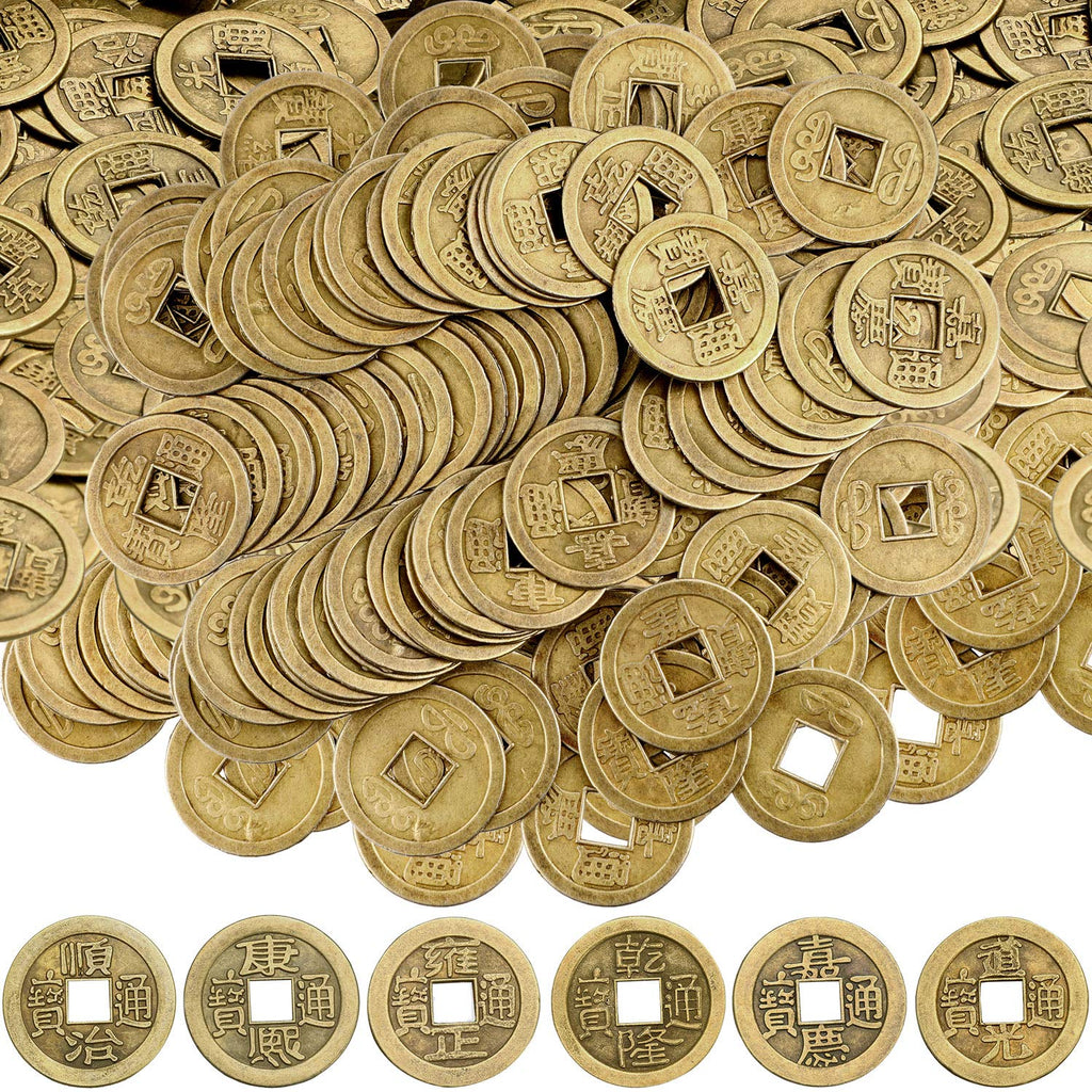 Boao 300-Piece Chinese Feng Shui Coins - Imitation Qing Dynasty Coins for Wealth and Good Luck (0.8 Inch)