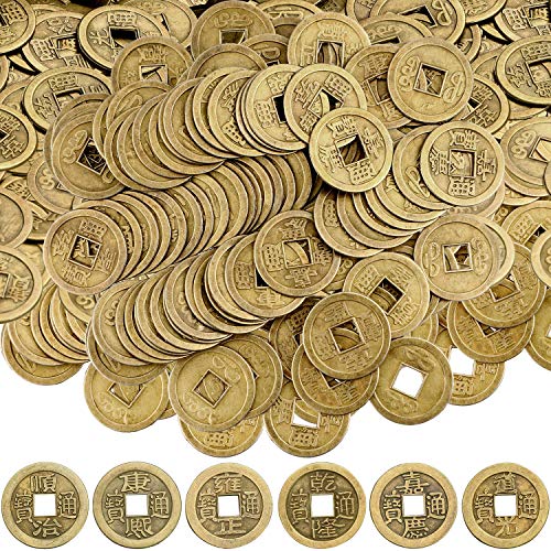 Boao 300-Piece Chinese Feng Shui Coins - Imitation Qing Dynasty Coins for Wealth and Good Luck (0.8 Inch)