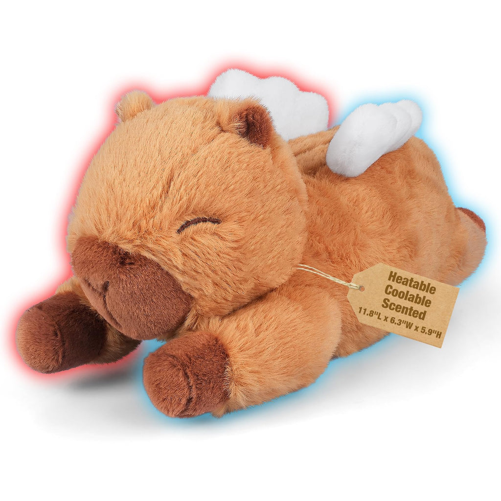 Bobbie & Laxi Microwavable Angel Capybara – Lavender Scented Heating Pad Stuffed Animal