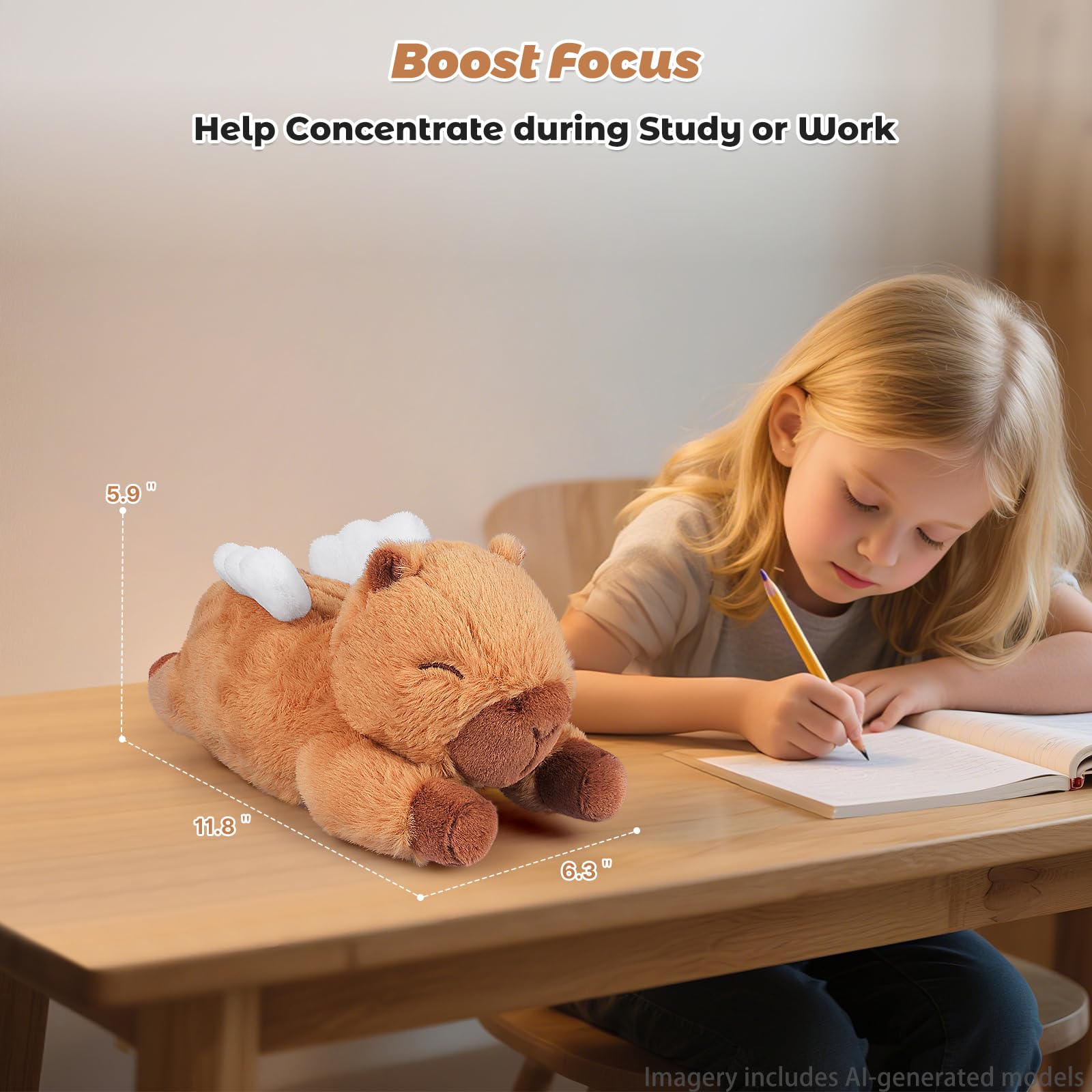 Bobbie & Laxi Microwavable Angel Capybara – Lavender Scented Heating Pad Stuffed Animal