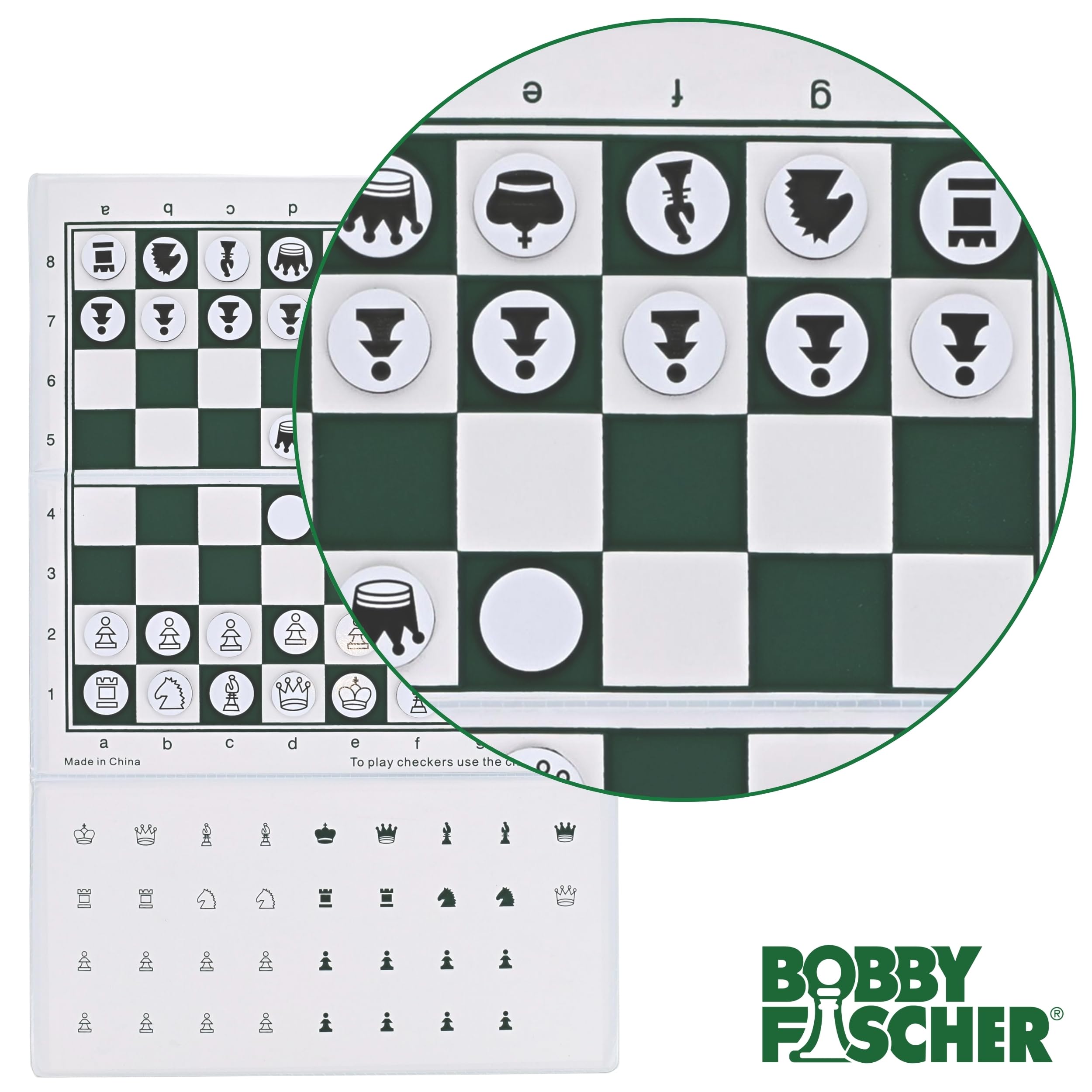 Bobby Fischer Mini Magnetic Pocket Chess Set – Travel Size 6 x 3.25 in by WE Games