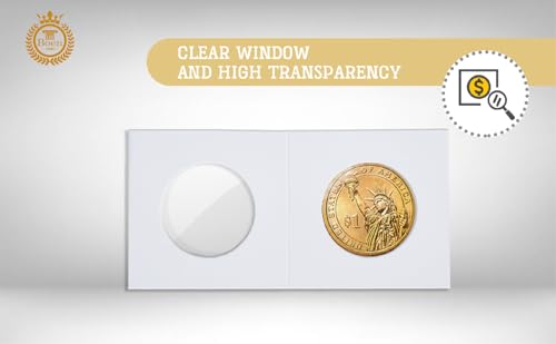 Boen 300-Pack 23mm Coin Flips for Nickel Holders – PVC-Free Cardboard 2x2 Flips