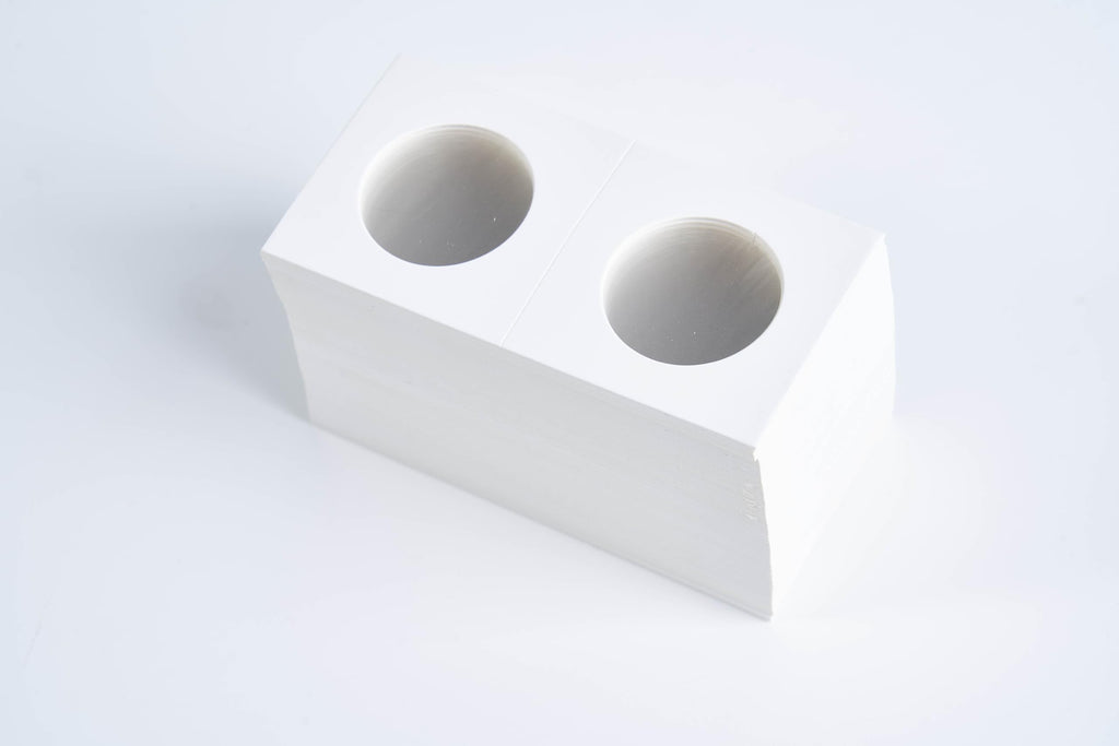 Boen 300-Pack 23mm Coin Flips for Nickel Holders – PVC-Free Cardboard 2x2 Flips