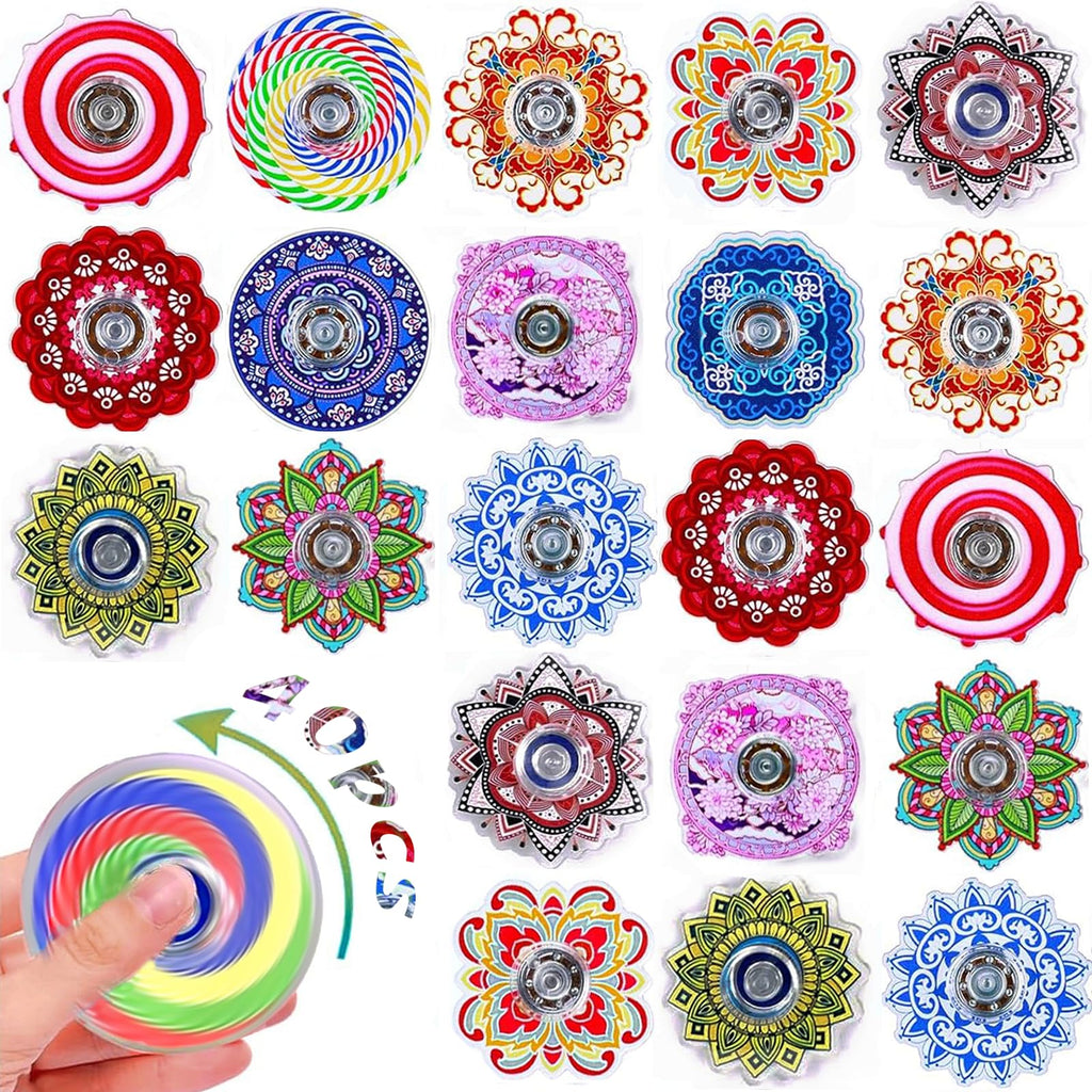 Bohemian Fidget Spinner 40-Pack: Bulk Mini Spinners for Kids & Adults, Stress Relief Toys for Classroom Prizes, Party Favors & Sensory Play