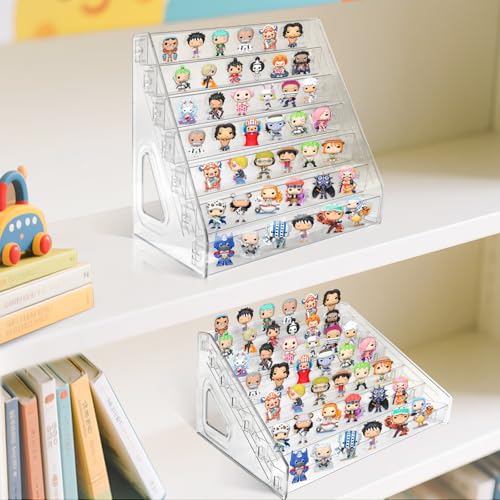 BOHOIDEE 7-Tier Clear Acrylic Display Shelf for Funko Bitty Pop and Mini Collectibles