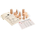 BOHS Geometric Solids Guess Game - 10 Wooden 3D Shapes for Kids Ages 3+
