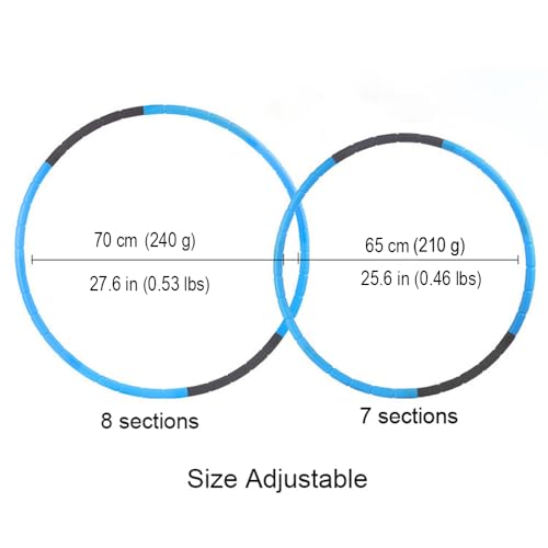 BOHS Kids Fitness Hoop – Adjustable Size and Weight, Blue Plastic Exercise Hoop for Children