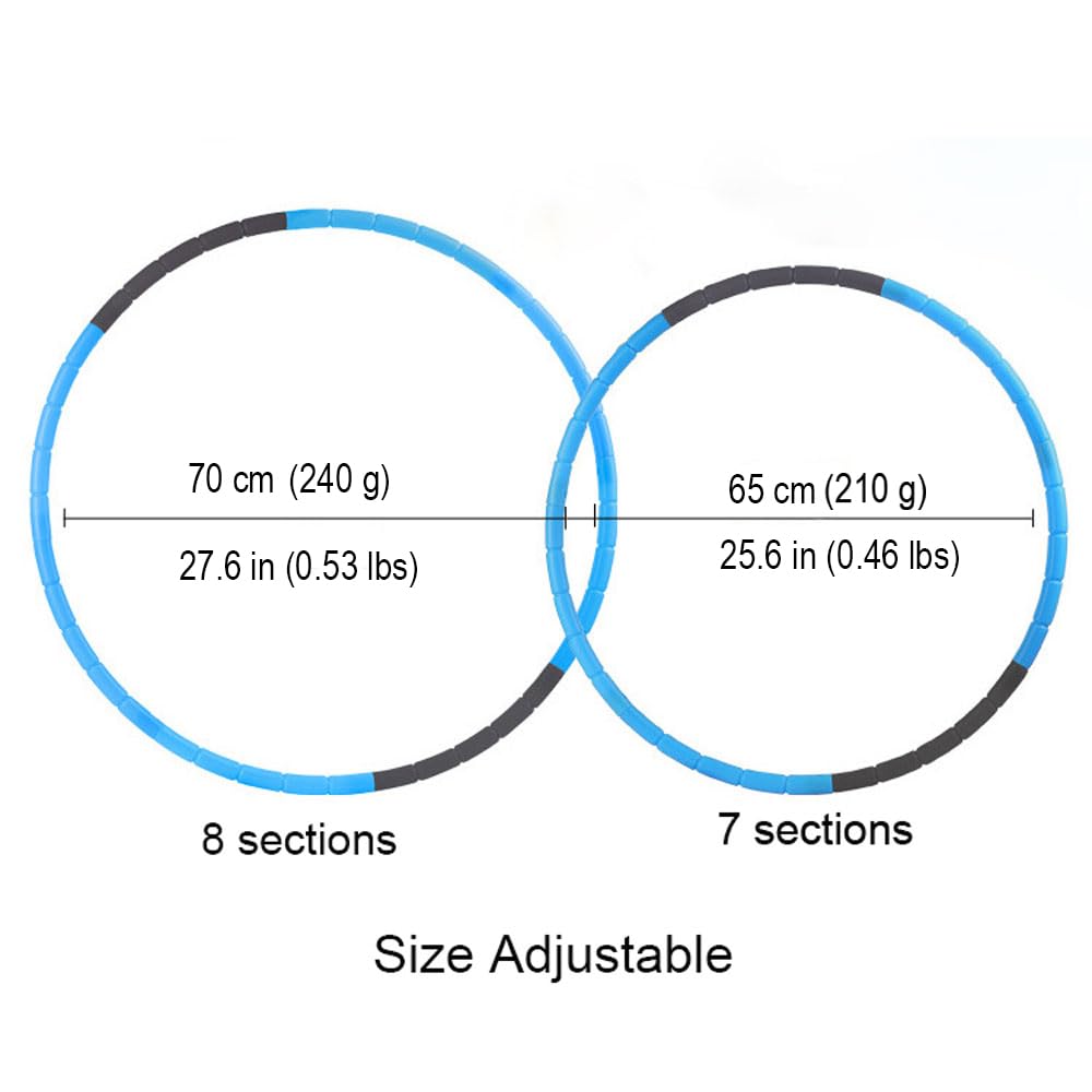 BOHS Kids Fitness Hoop – Adjustable Size and Weight, Blue Plastic Exercise Hoop for Children