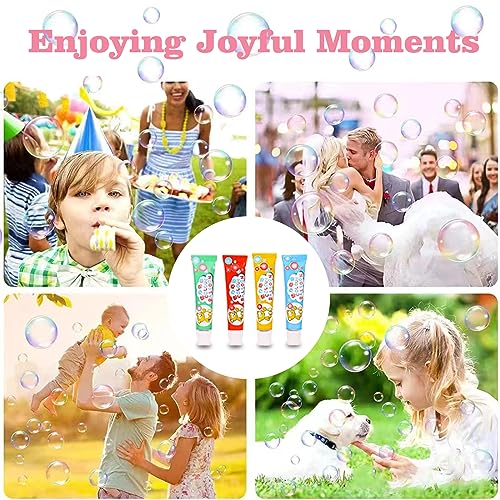 BolianOvi 20-Pack Blow Plastic Bubbles Toy Set with 40 Straws – Large Bubble Balloons for Parties and Birthdays