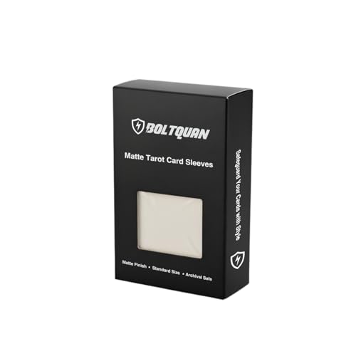 Boltquan Matte Tarot Card Sleeves – 100 Pack Clear Front & Non-Glare Back for Standard Tarot (70x120 mm)