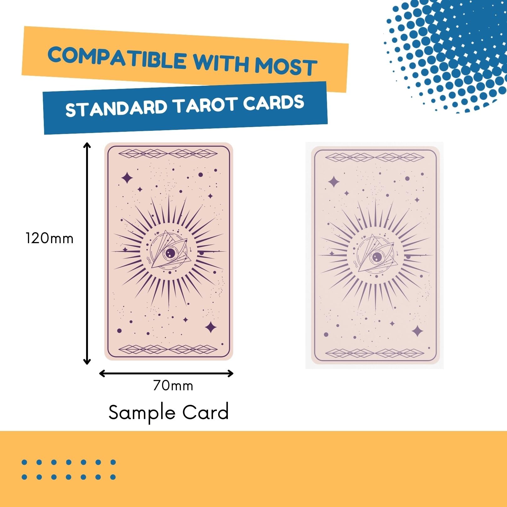 Boltquan Matte Tarot Card Sleeves – 100 Pack Clear Front & Non-Glare Back for Standard Tarot (70x120 mm)