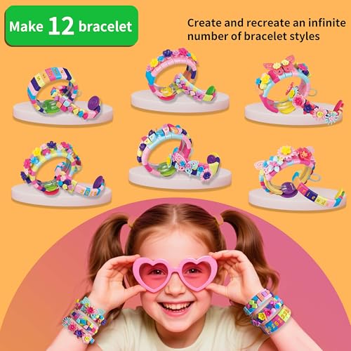 BOLVISEP Friendship Bracelet Making Kit – 488-Piece DIY Craft Set for Ages 6-12 with Dots & Floral Charms