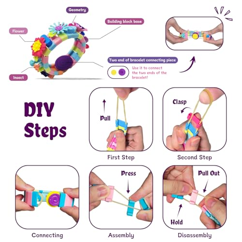 BOLVISEP Friendship Bracelet Making Kit – 488-Piece DIY Craft Set for Ages 6-12 with Dots & Floral Charms