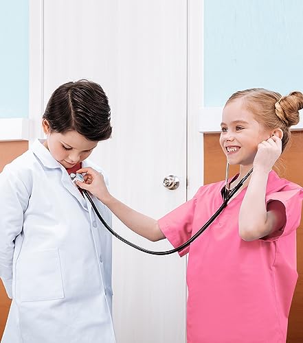 BOMLY 7-Piece Doctor Costume for Kids Ages 3-11 – Includes Stethoscope with Heartbeat Sound