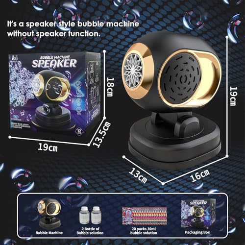 BOMOCO Battery Operated Bubble Machine – Automatic Bubble Blower with LED Lights, 20,000+ Bubbles/Min, 150° Rotation, Safe ABS Plastic, for Kids Parties Outdoor Indoor