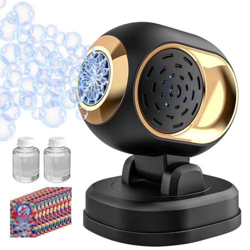 BOMOCO Battery Operated Bubble Machine – Automatic Bubble Blower with LED Lights, 20,000+ Bubbles/Min, 150° Rotation, Safe ABS Plastic, for Kids Parties Outdoor Indoor
