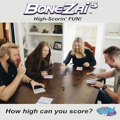 Bone-Zai5 High-Scoring Family Dice Game - 5 RPG Dice, Ages 8+, 1+ Players