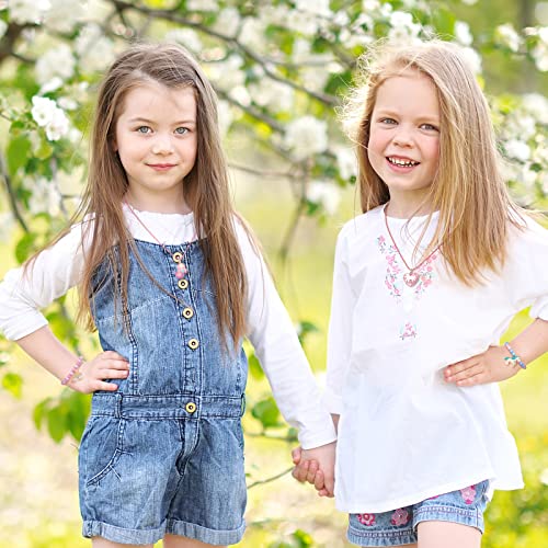 Bonuci 12-Piece Unicorn Mermaid Rainbow Necklace & Bracelet Set for Girls | Dress-Up Jewelry