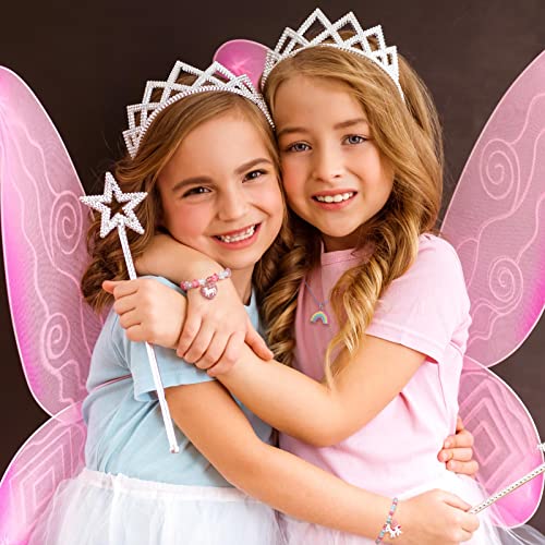 Bonuci 12-Piece Unicorn Mermaid Rainbow Necklace & Bracelet Set for Girls | Dress-Up Jewelry