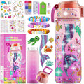 BOOH DIY Mermaid Water Bottle Kit for Girls – Craft Kit with Bracelet Making, Diamond Stickers, and Leakproof Water Bottle Ages 4-12