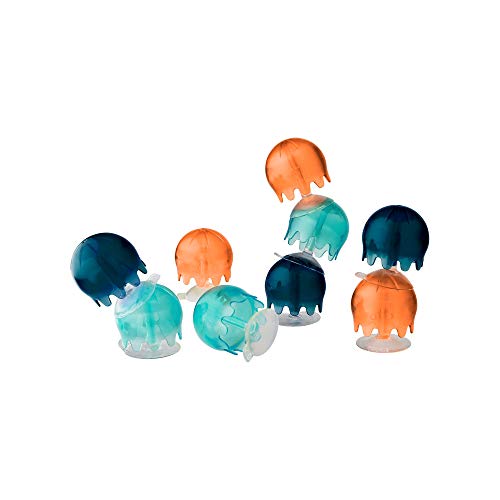 Boon Jellies Suction Cup Bath Toys – 9 Jellyfish for Sensory Play, Navy/Coral, Ages 12 Months+