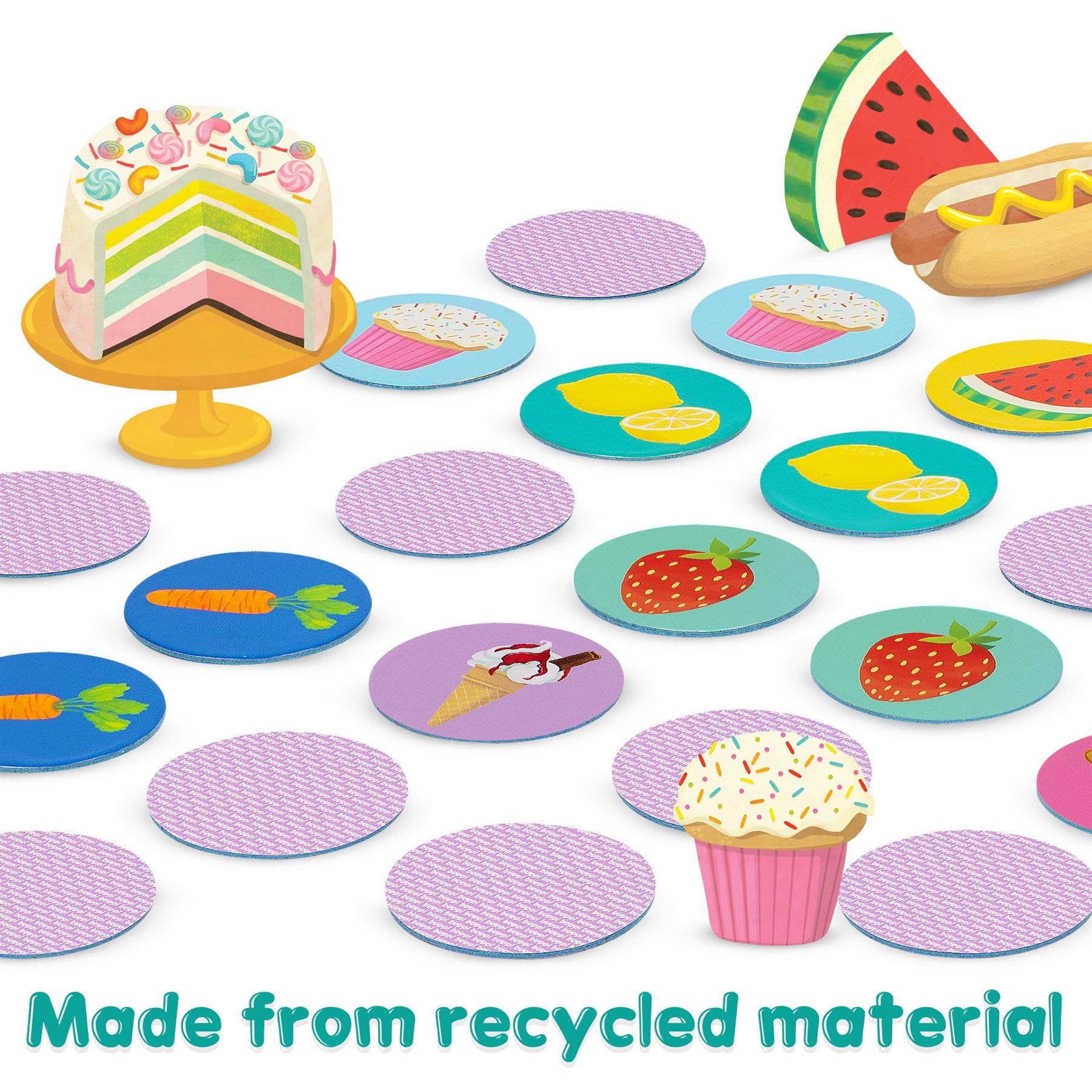 boppi Food Memory Game for Toddlers Ages 3+ - 48 Matching Cards