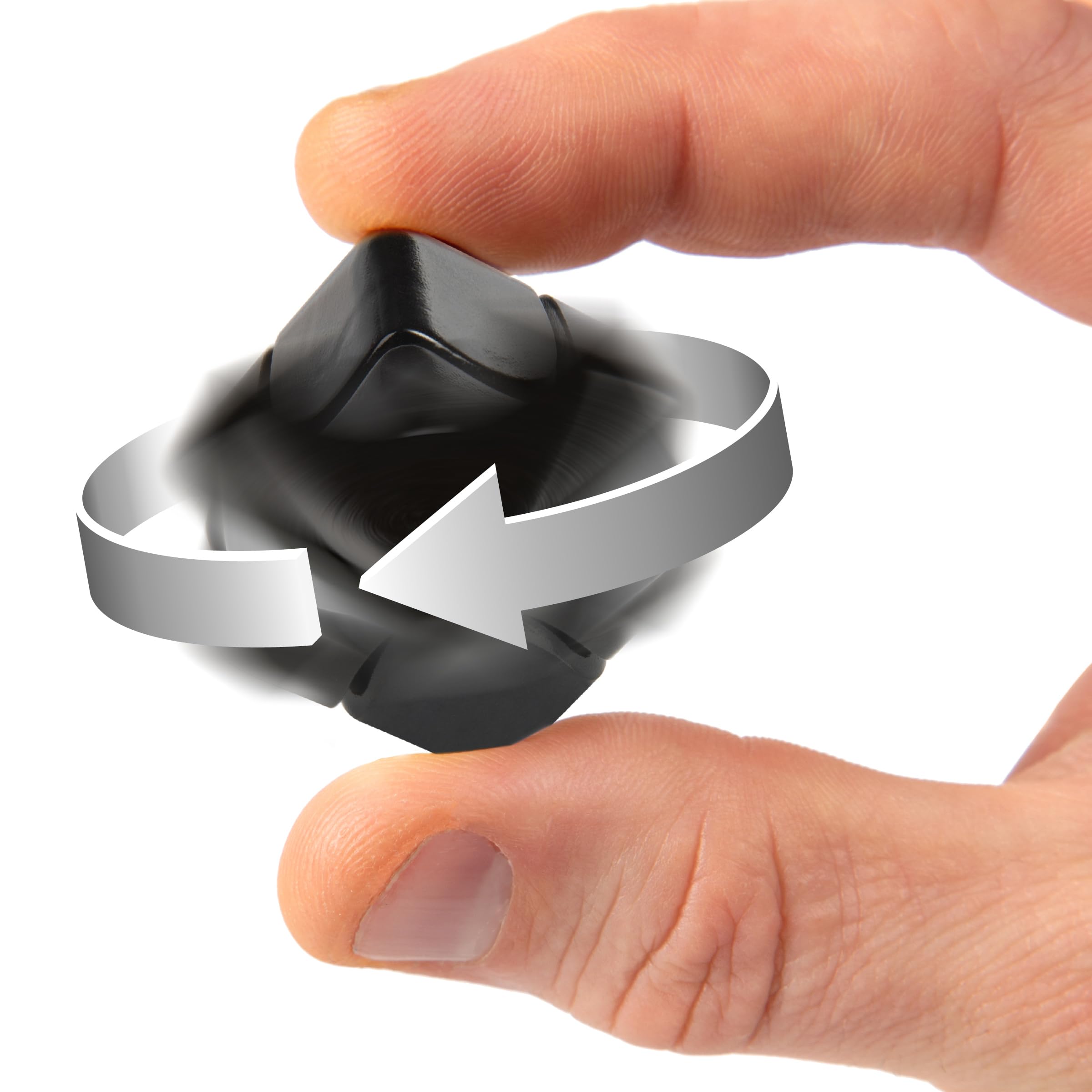 Bopster Anodised Aluminium Fidget Cube Spinner – Pocket-Sized Stress Relief Toy for Focus, Anxiety, ADHD – Black