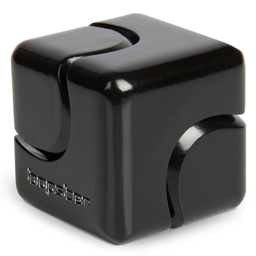 Bopster Anodised Aluminium Fidget Cube Spinner – Pocket-Sized Stress Relief Toy for Focus, Anxiety, ADHD – Black