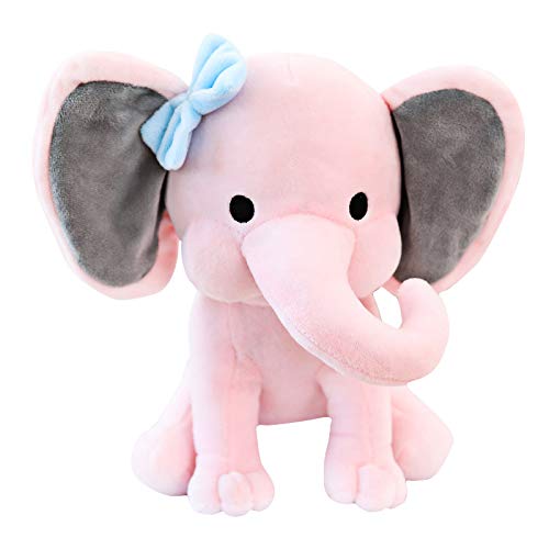 Boqopod 9 Inch Pink Stuffed Elephant Plush Toy – Soft Cuddly Animal for Kids