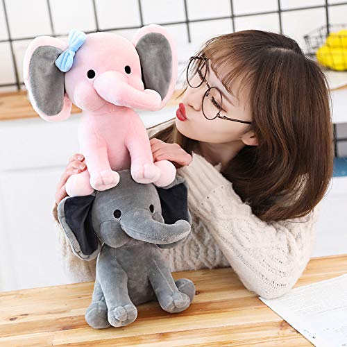 Boqopod 9 Inch Pink Stuffed Elephant Plush Toy – Soft Cuddly Animal for Kids