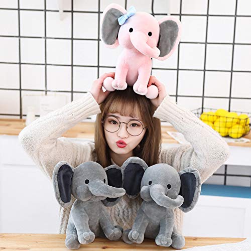 Boqopod 9 Inch Pink Stuffed Elephant Plush Toy – Soft Cuddly Animal for Kids
